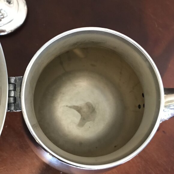 VTG Silverplate Tea & Coffee Set Wm Rogers & Sons Victorian Rose 1902 - Picture 7 of 15